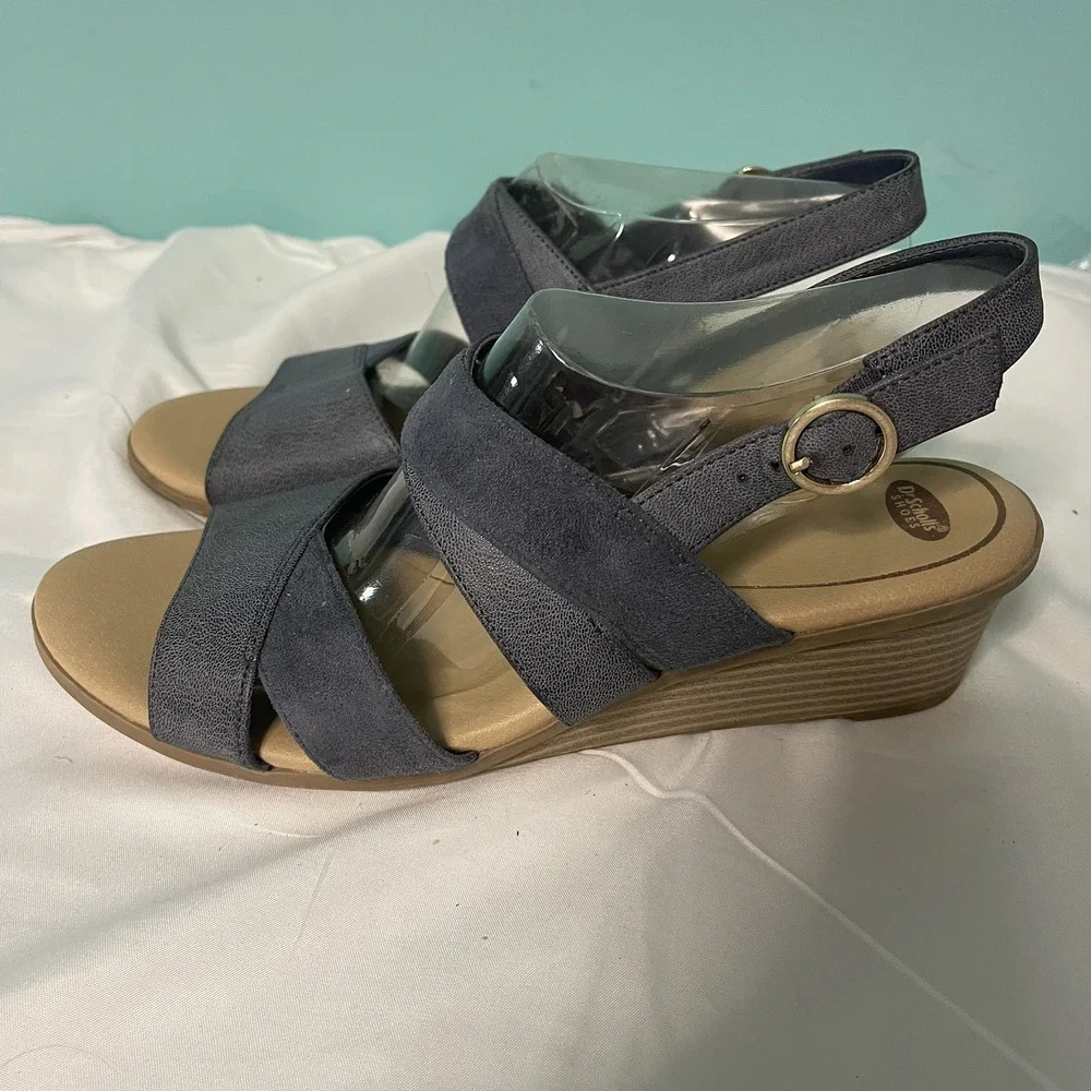 Dr. Scholls Gia Women's Blue Wedges Size 9.5.‎ S-428